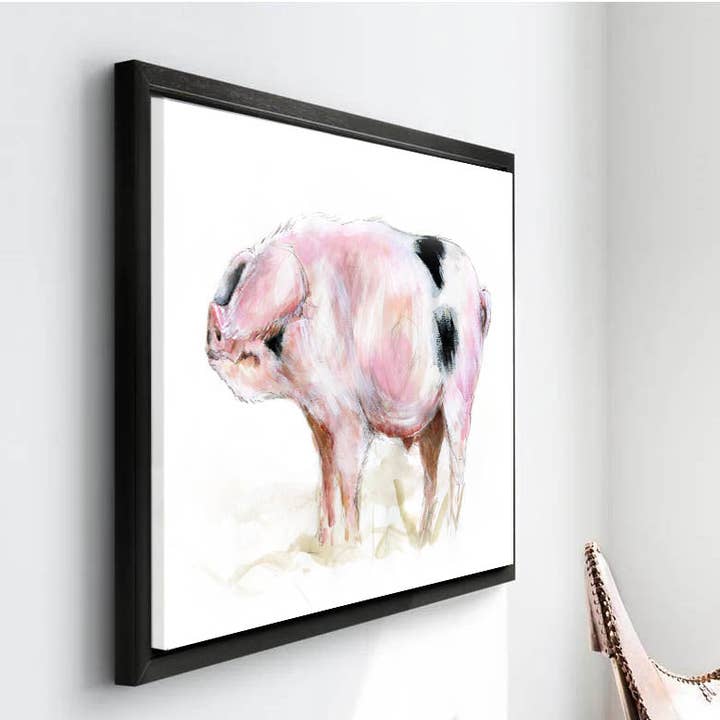 Limited Edition Canvas Print Freddy the Gloucester Old Spot Pig for wholesale by Wendy Laverick