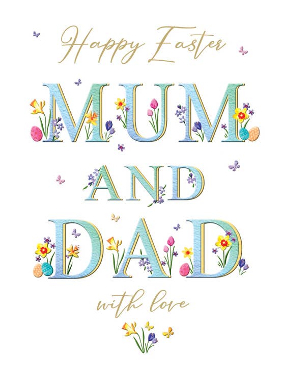 Påskkort, Mamma och Pappa, Blommig typ för wholesale av Piccadilly Greetings