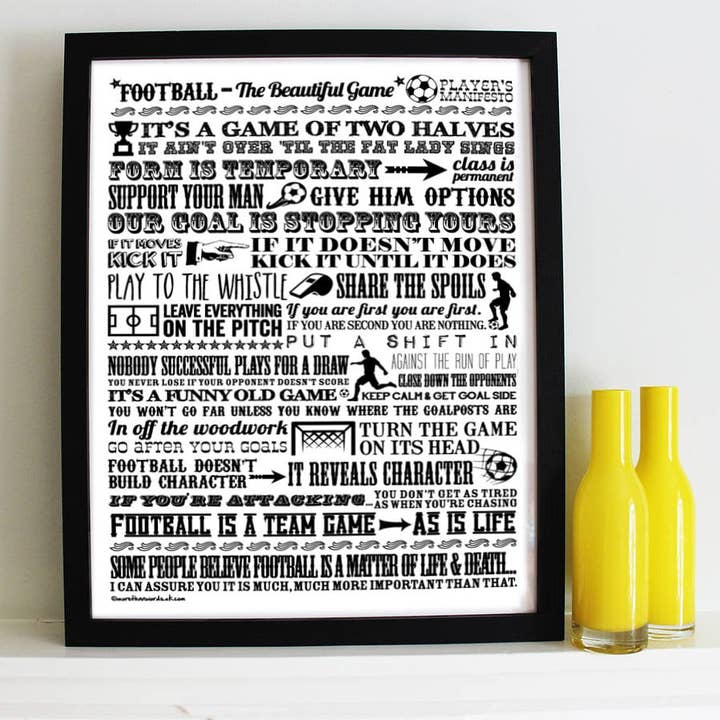 Football - The Beautiful Game Giclée Print for wholesale by More Than Words
