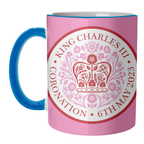 ART WOW – Caneca por atacado – Canecas 'Coroação Rei Charles rosa'3