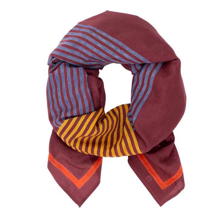 Burgundy Criss Cross Long Scarf for wholesale by Block Shop