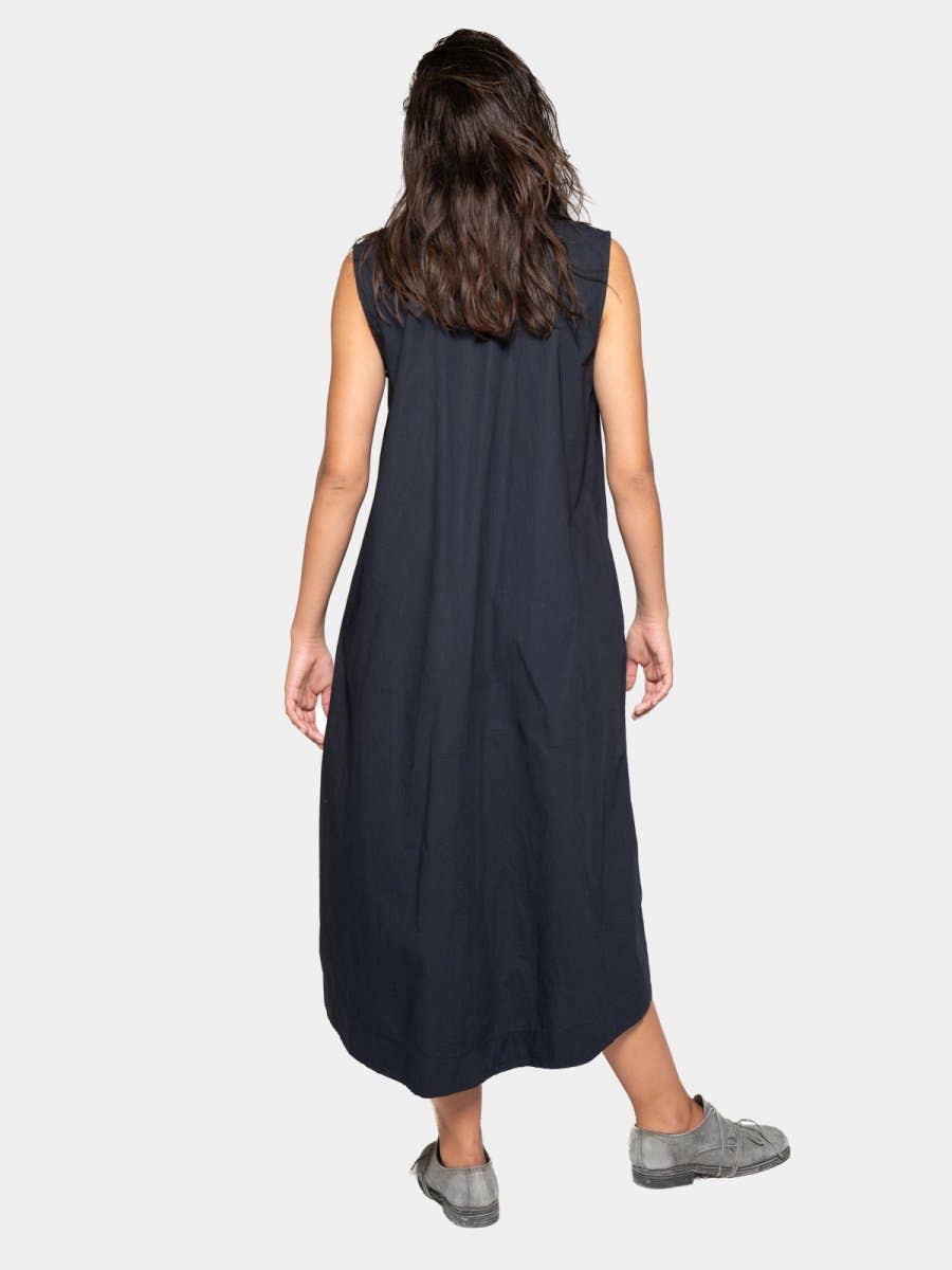 Baci & Amici Fashion - US Continental - Wholesale Dress - Women's - V-Neck Sleeveless Organic Cotton Midi Dress2