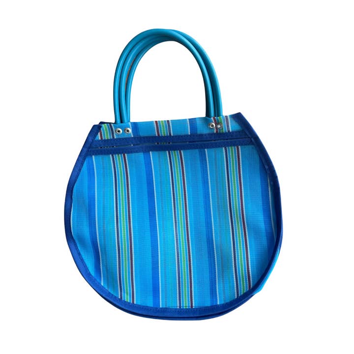 Pura Vida - Wholesale Tote Bag - Women's - Small Circular Mexican Plastic Tote 11x 11 in Market Bag12