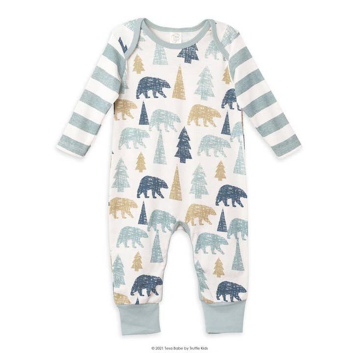 Bear Woodland Romper for wholesale by Grassy Creek Designs