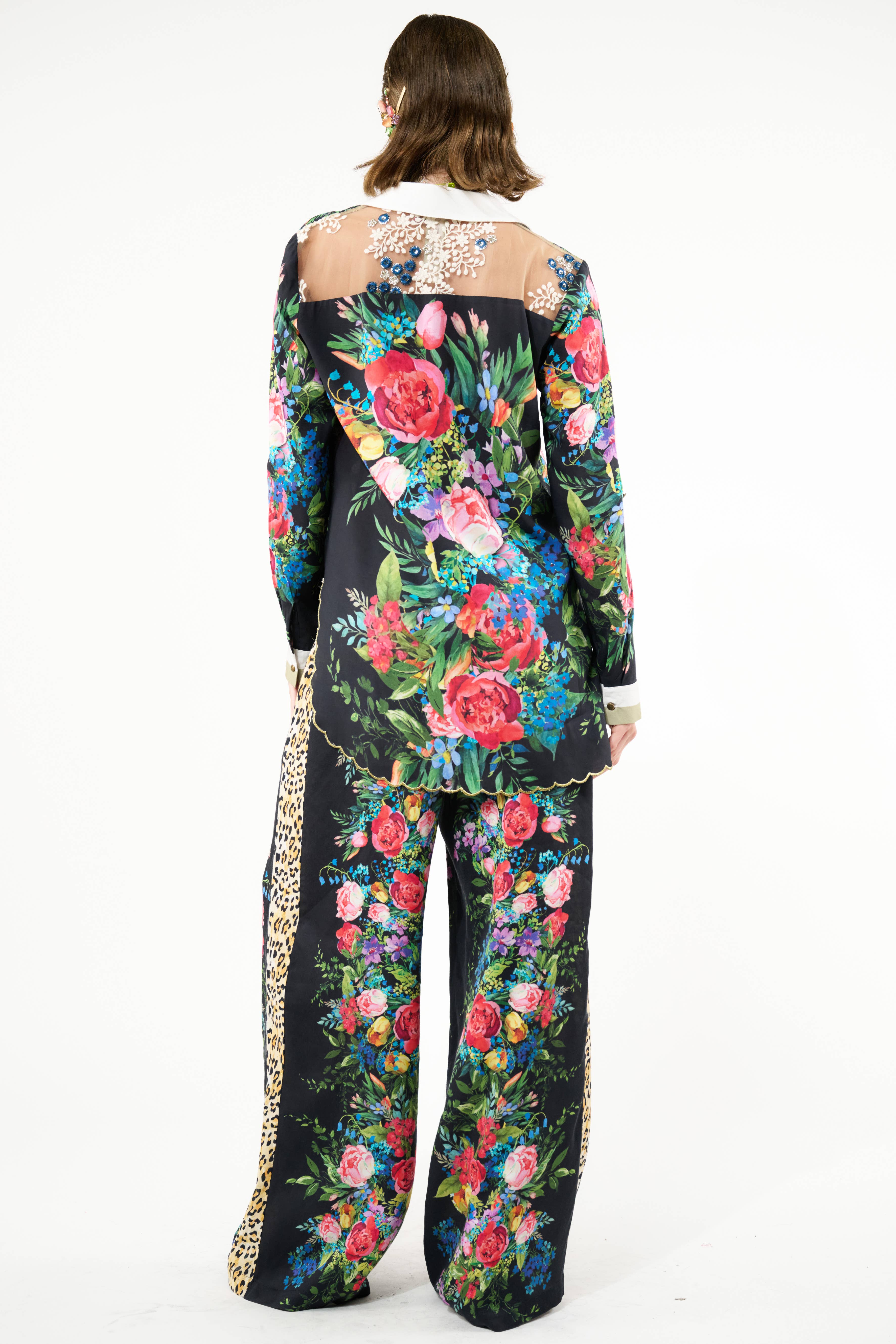 Black Floral Zinnia Pants for wholesale on Faire1