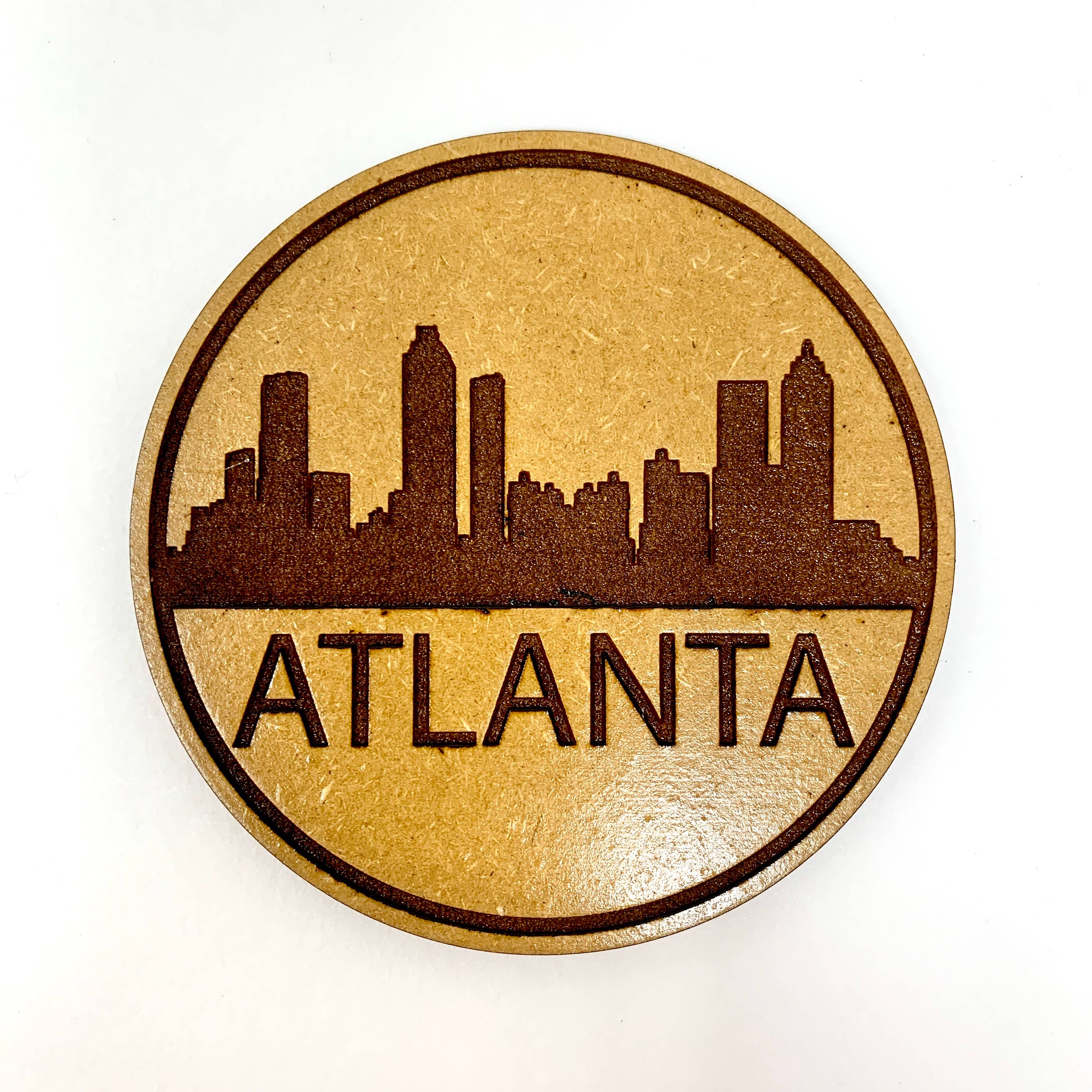 Insert Brand Here Shop - Wholesale Coasters - Drink Coaster - Atlanta City Skyline Art Design0