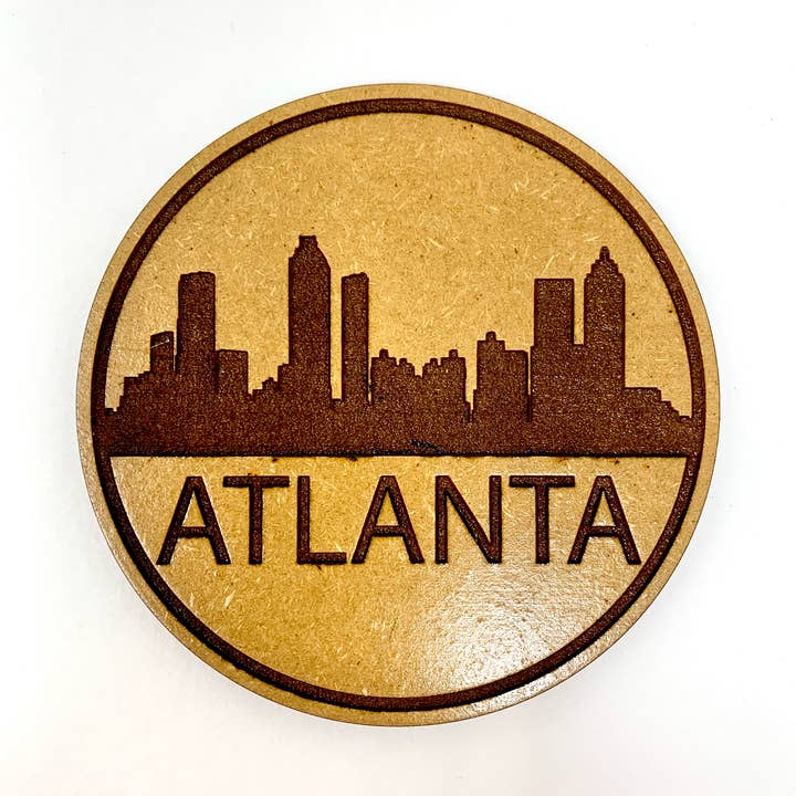 Insert Brand Here Shop - Wholesale Coasters - Drink Coaster - Atlanta City Skyline Art Design0