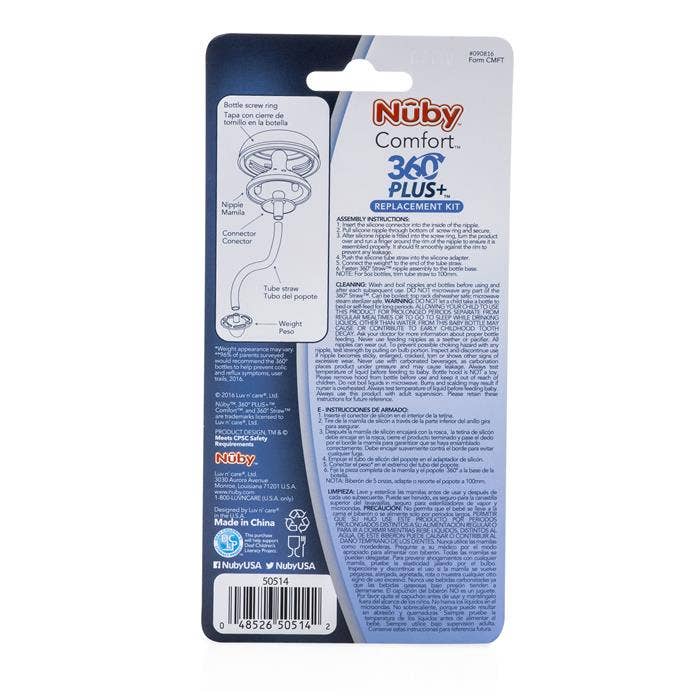Nuby - Wholesale Feeding Set - Baby - Comfort 360 Plus Bottle Straw Replacement Kit1
