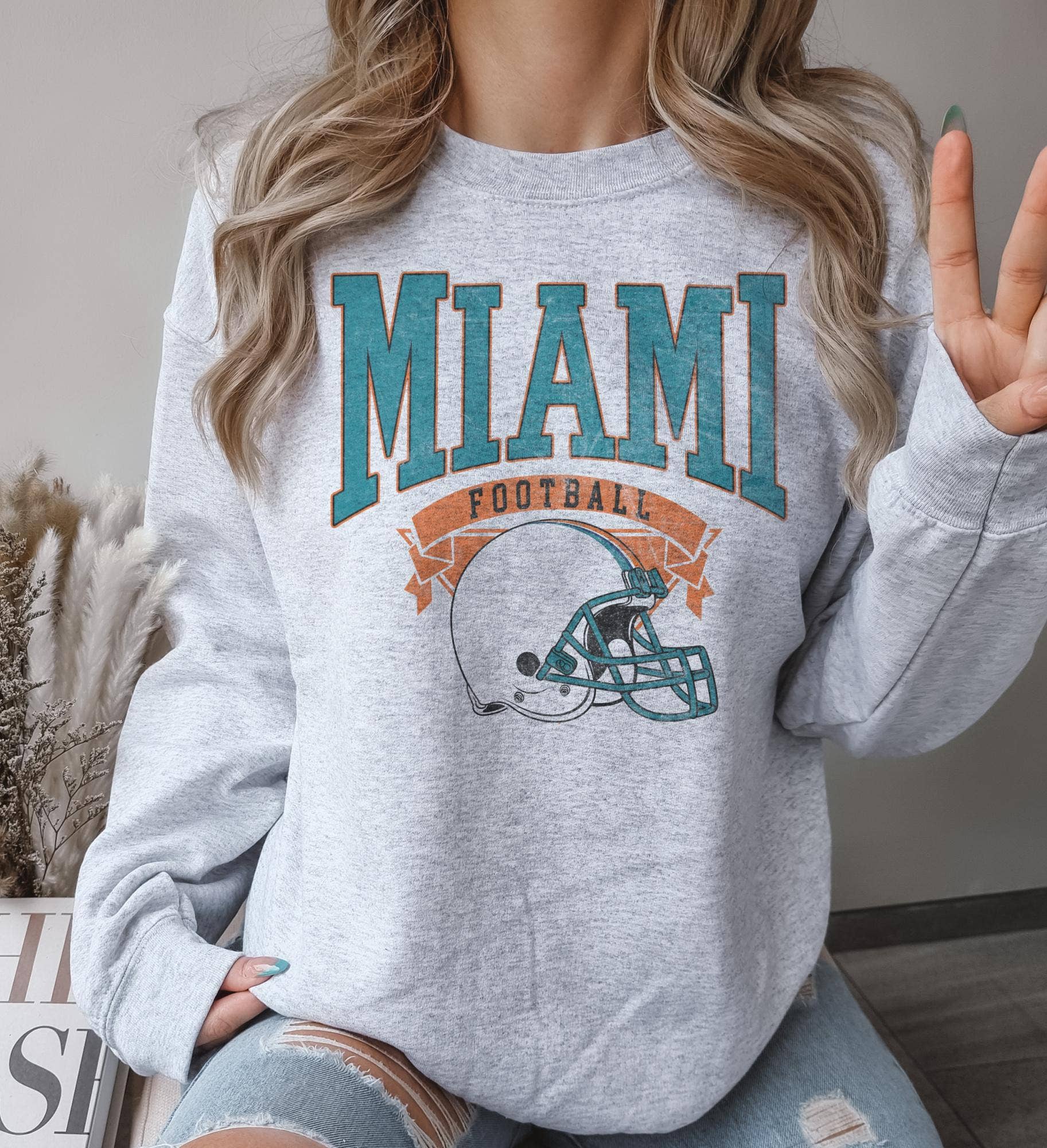 Par.tees by Party On! - Wholesale Graphic Sweatshirt - Women's - Vintage Hometown Football Graphic Sweatshirts6