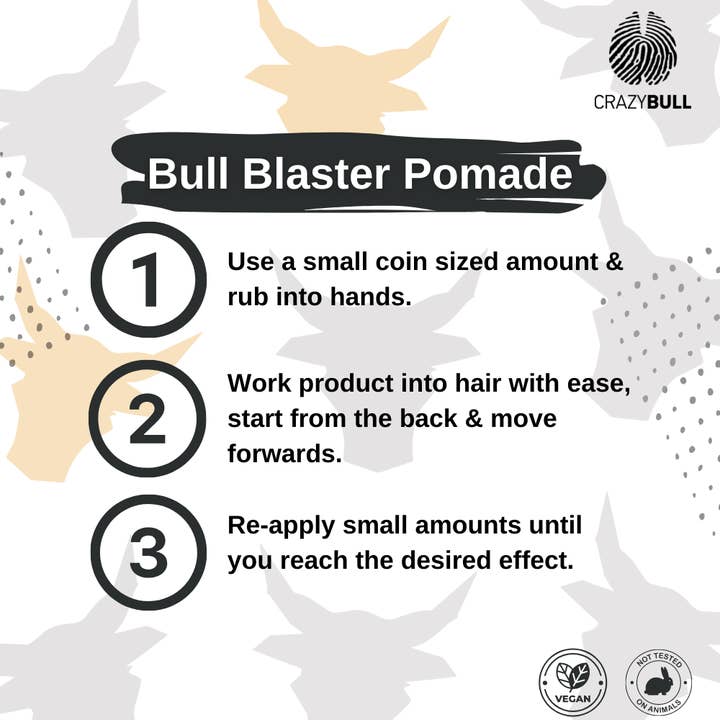 Crazy Bull Europe - Wholesale Hair pomade – Men's - Bull Blaster Strong Hold Water Pomade (6 Pack)2