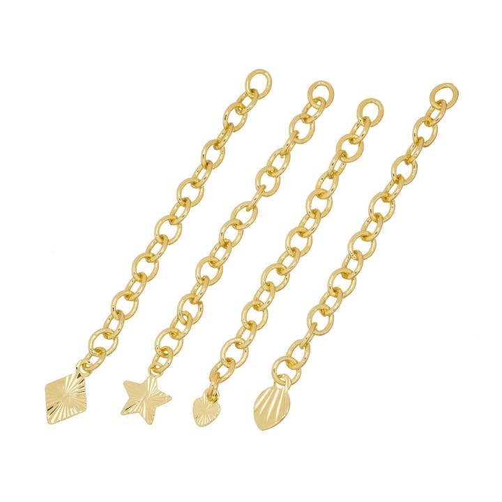 2 stk. guld- eller sølvforlængerkæde på 2" til smykkefremstilling for engroshandel hos Jewel Pledge