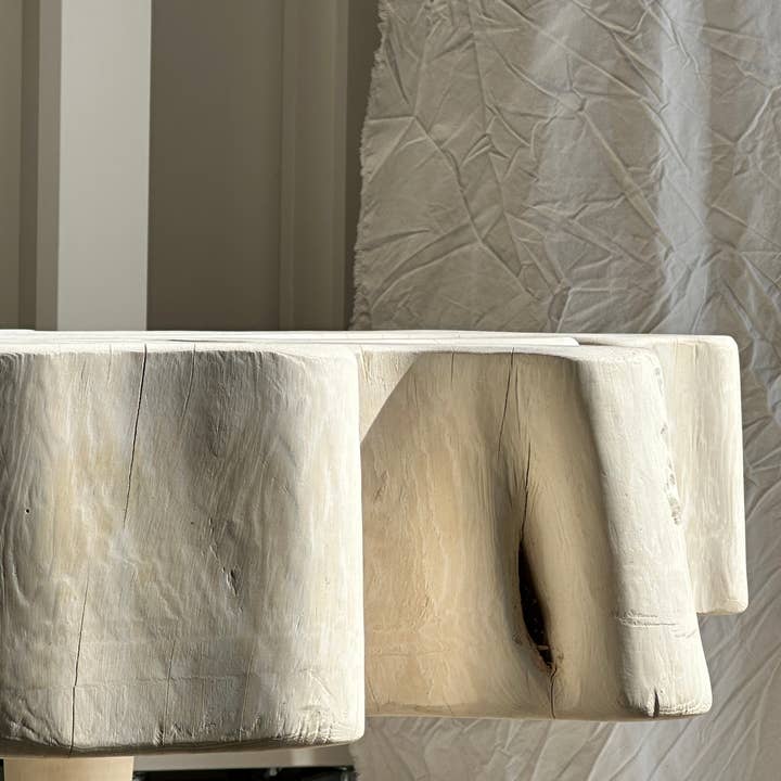 Office Objets - Wholesale Coffee Table - Very large coffee table in bleached mango wood with organic top D:140cm35