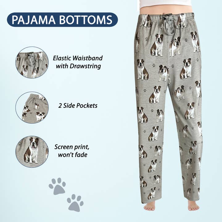E&S Pets - Wholesale Sleepwear Bottom - Women's - Bulldog Pajama Bottoms - Pet Lover Pajama Pants1
