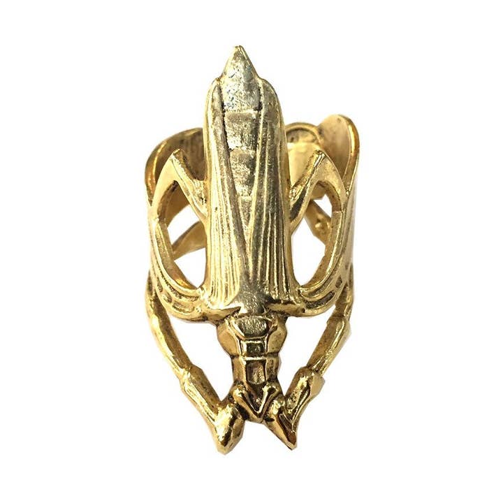 Rustfrit guld Golden Winged Beetle Ring - smykker for engroshandel hos Lotta Djossou Paris
