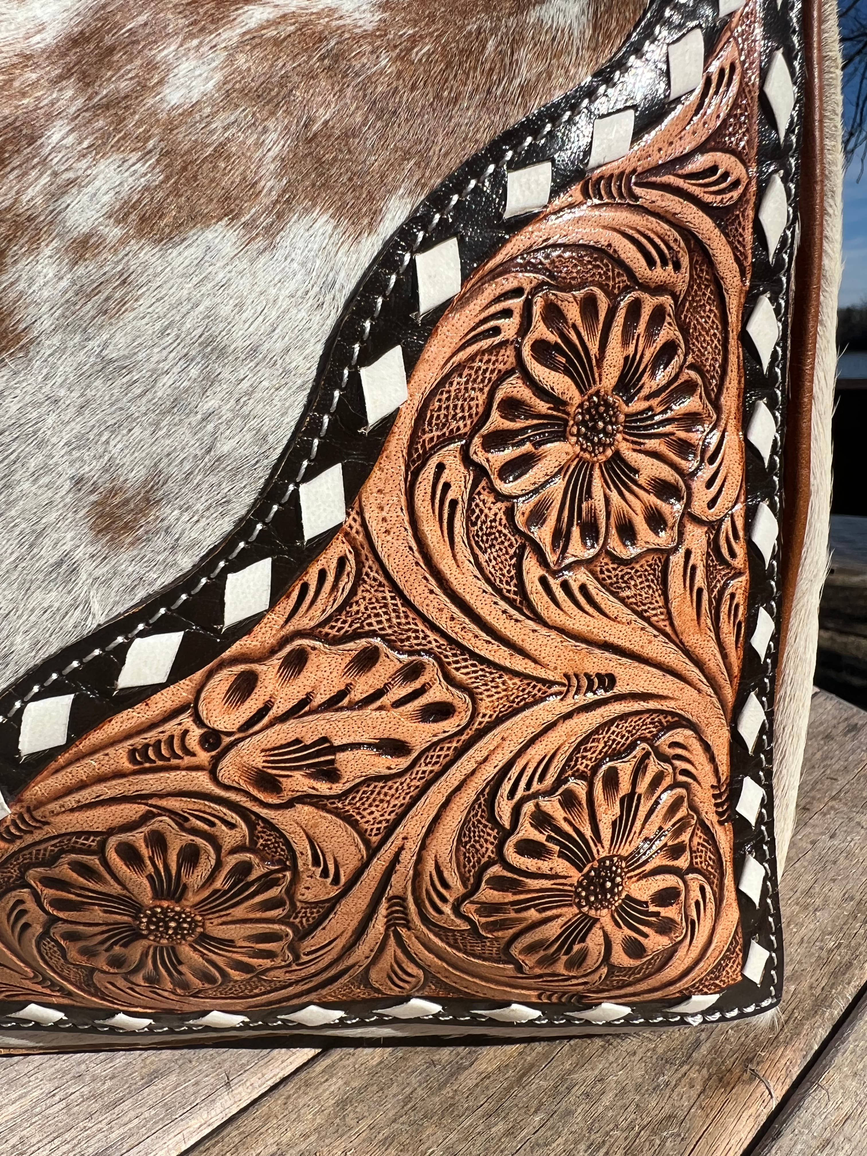 Westrian International - Wholesale Weekender Bag - Women's - Western Cowhide Tooled Leather Duffel Travel Bag NO FRINGE3