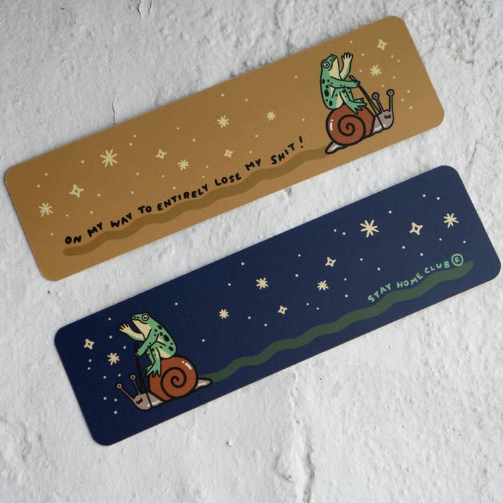 Stay Home Club – wholesale Bookmark – Lose my Shit Bookmark | Snail Frog Two Sided Bookmark