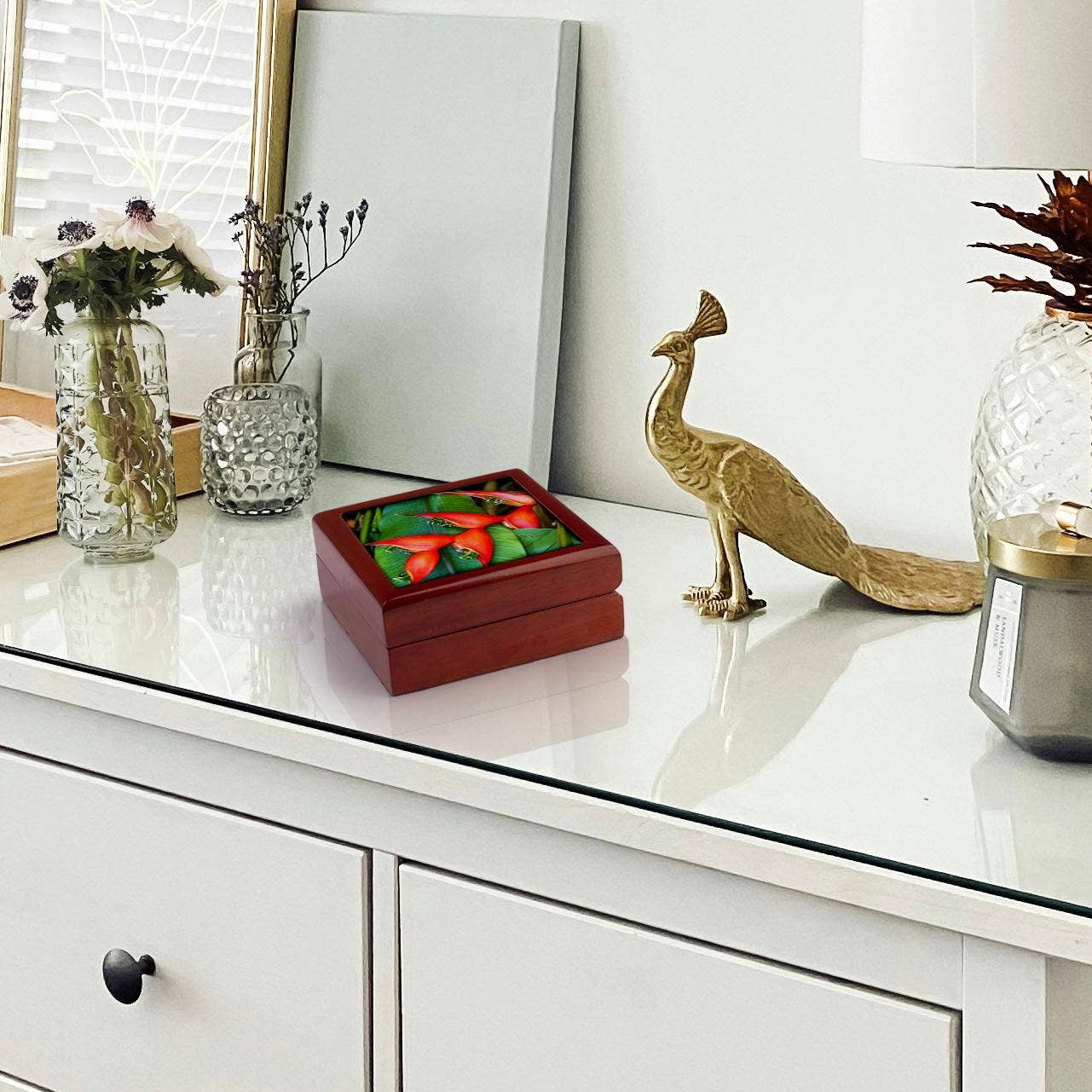 3dRose – wholesale Jewellery box/organiser – 3dRose, Red Heliconia Rostrata, Botanic Garden, Coral Gables, Florida., Jewelry Box5