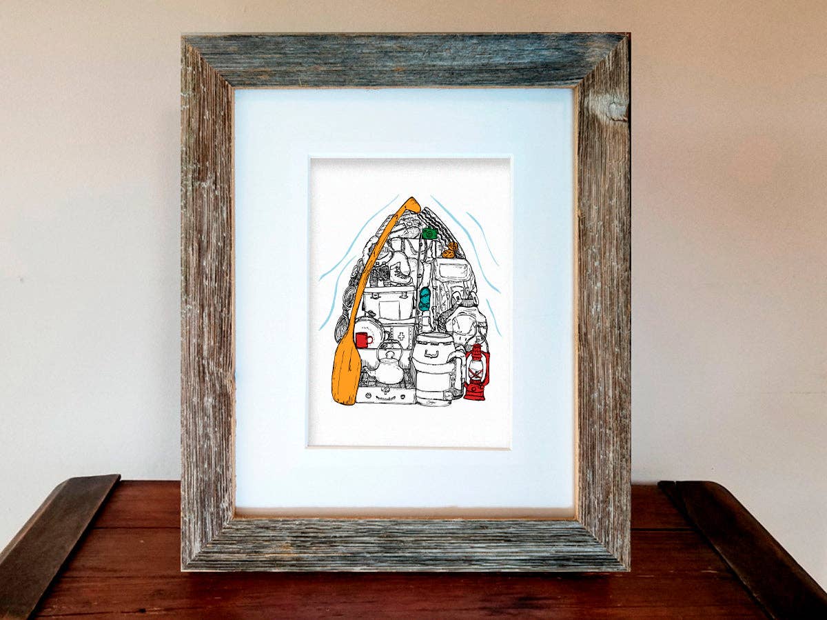 Soijen Illustrations - Wholesale Art Print - Gear-filled Canoe Art Print2