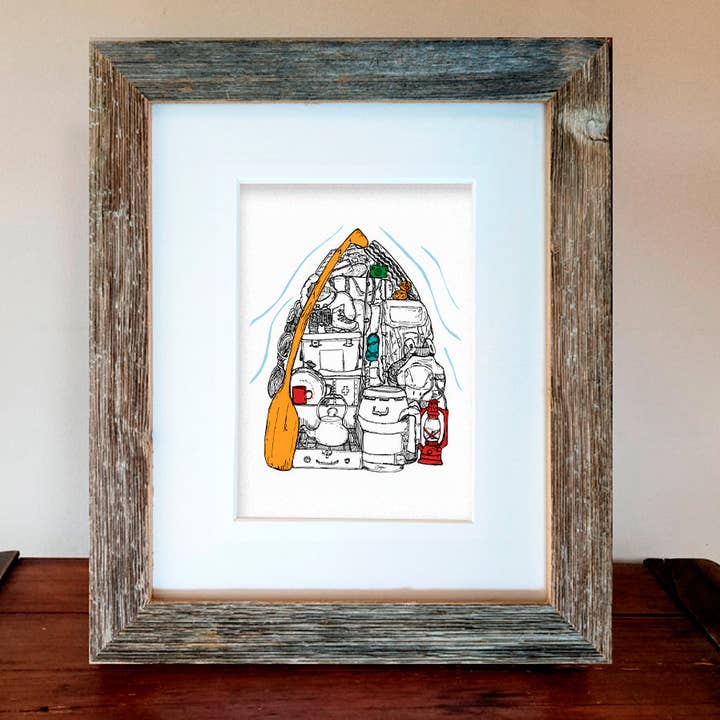 Soijen Illustrations - Wholesale Art Print - Gear-filled Canoe Art Print2