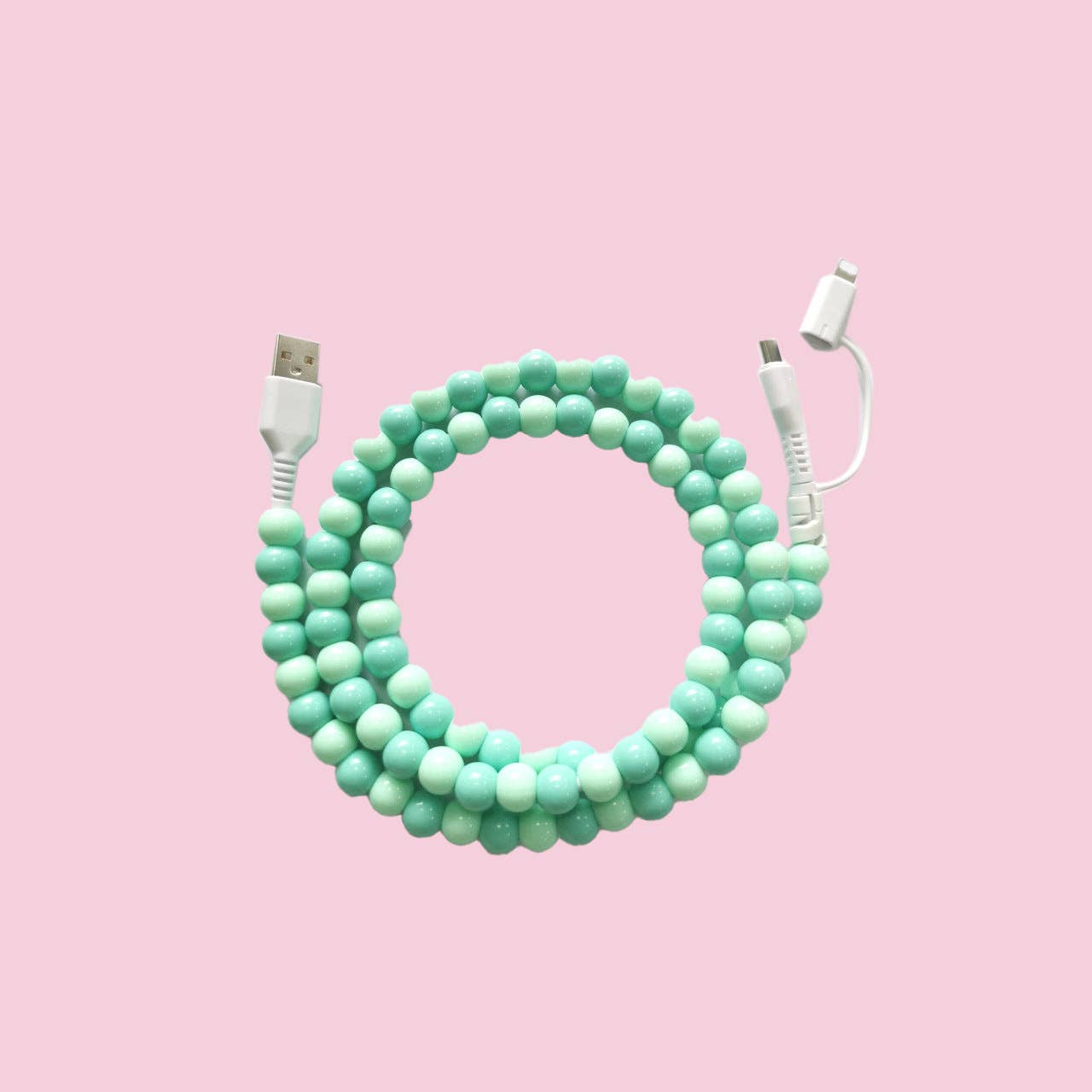 APHISON - Wholesale Charging Cable - Beaded Data Cable 2 in 1 type-c to ip152