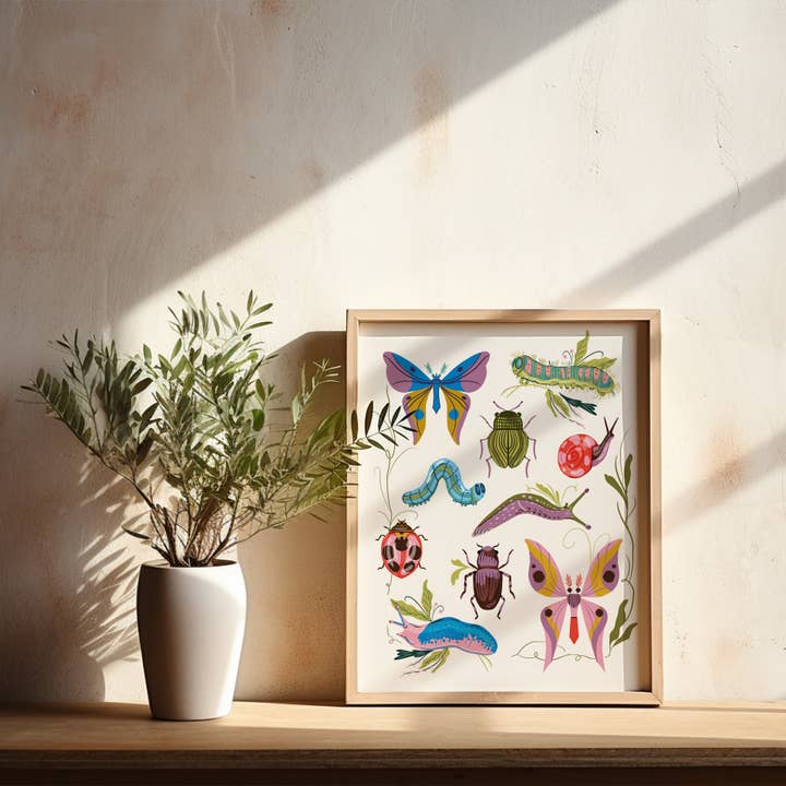 Tara Reed – Impressão artística por atacado – "Estudo de Insetos" - Impressão de Arte Giclée 20 cm x 25 cm1