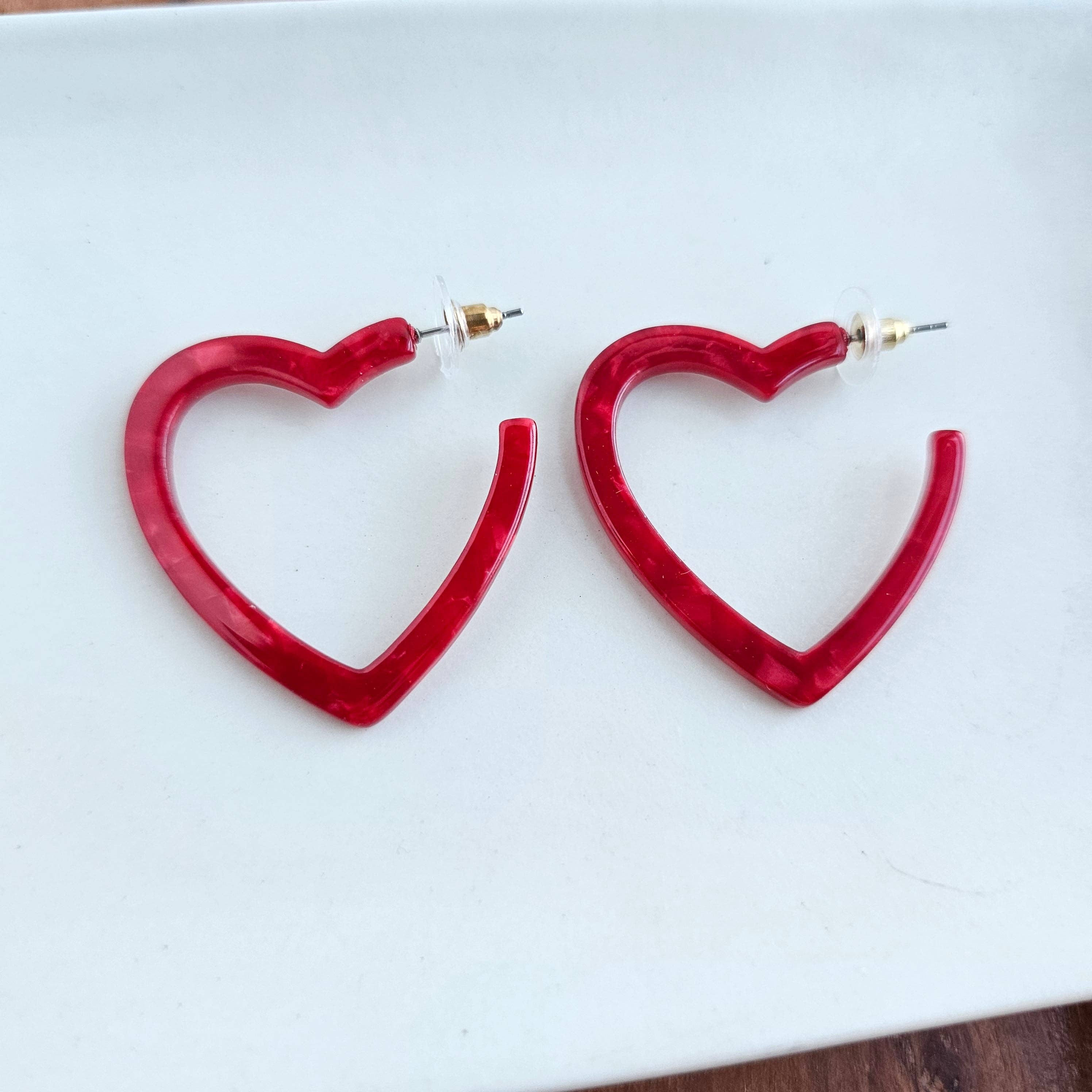 Spiffy & Splendid - Wholesale Hoop Earrings - Heart Hoops - Red // Jewelry, Earrings, Valentines9