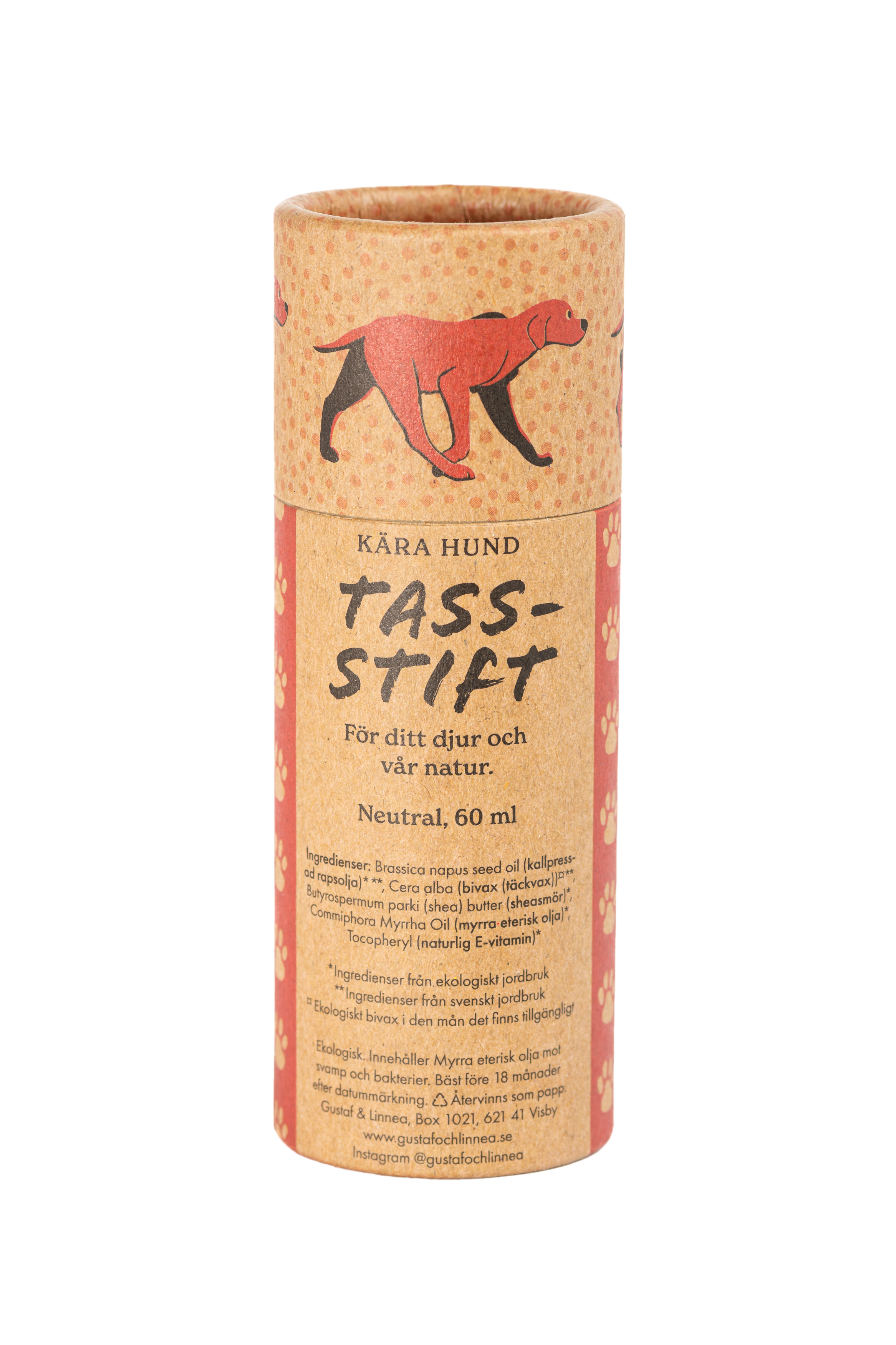 Gustaf och Linnea - Wholesale Pet Paw Protection - Paw stick Myrrh oil in paper packaging1