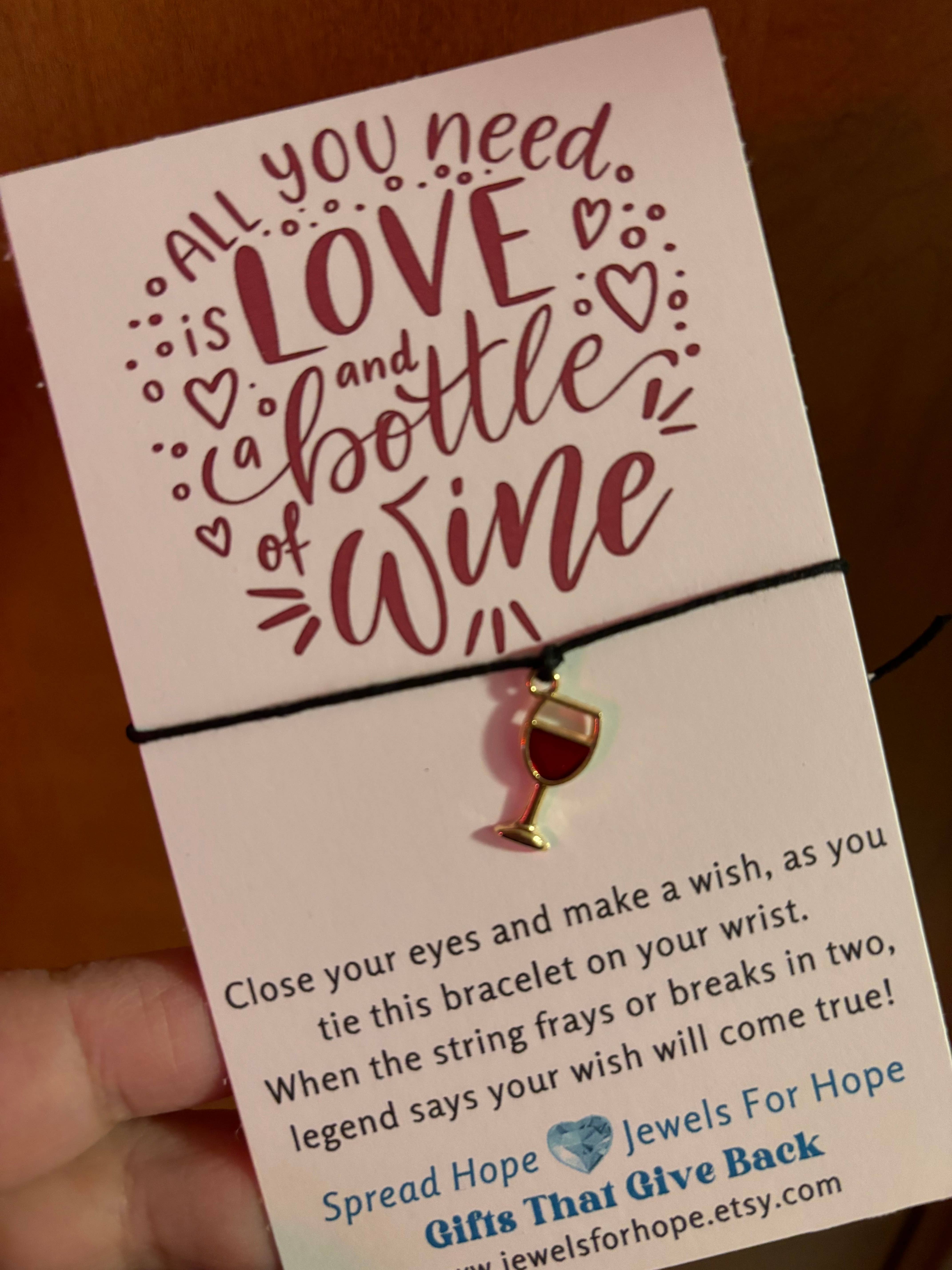 Jewels For Hope - Wholesale Charm/Dangle Bracelet - Wine Lovers, Wine Wish Bracelet, Love Charm Jewelry1