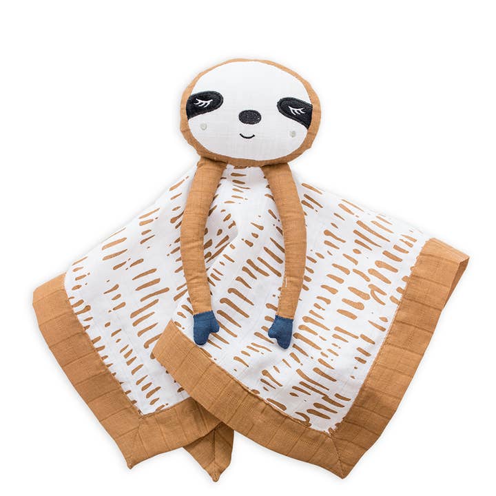 Lulujo Baby - Wholesale Security/Cuddle Blanket - Baby - Cotton Muslin Lovie – Comfort Blanket & Toy - Sloth1