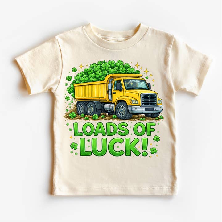 T-shirt camion benne plein de chance pour la Saint-Patrick - T-shirt garçon pour la Saint-Patrick pour la vente par Madi Moosh