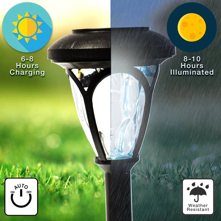 Forever Gifts Inc. - Venta al por mayor Luces de exterior/césped - Luces Solares de Camino Melrose (Paquete de 4)1