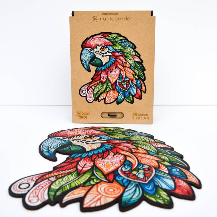 Lubiwood - Wholesale Puzzle - Adult - Tropical Parrot Jigsaw A4 Premium Box