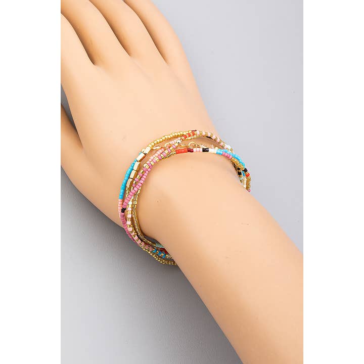 The Looks by Fame Accessories - Wholesale Jewelry Set - Dainty Assorted Bead Bracelet Set1