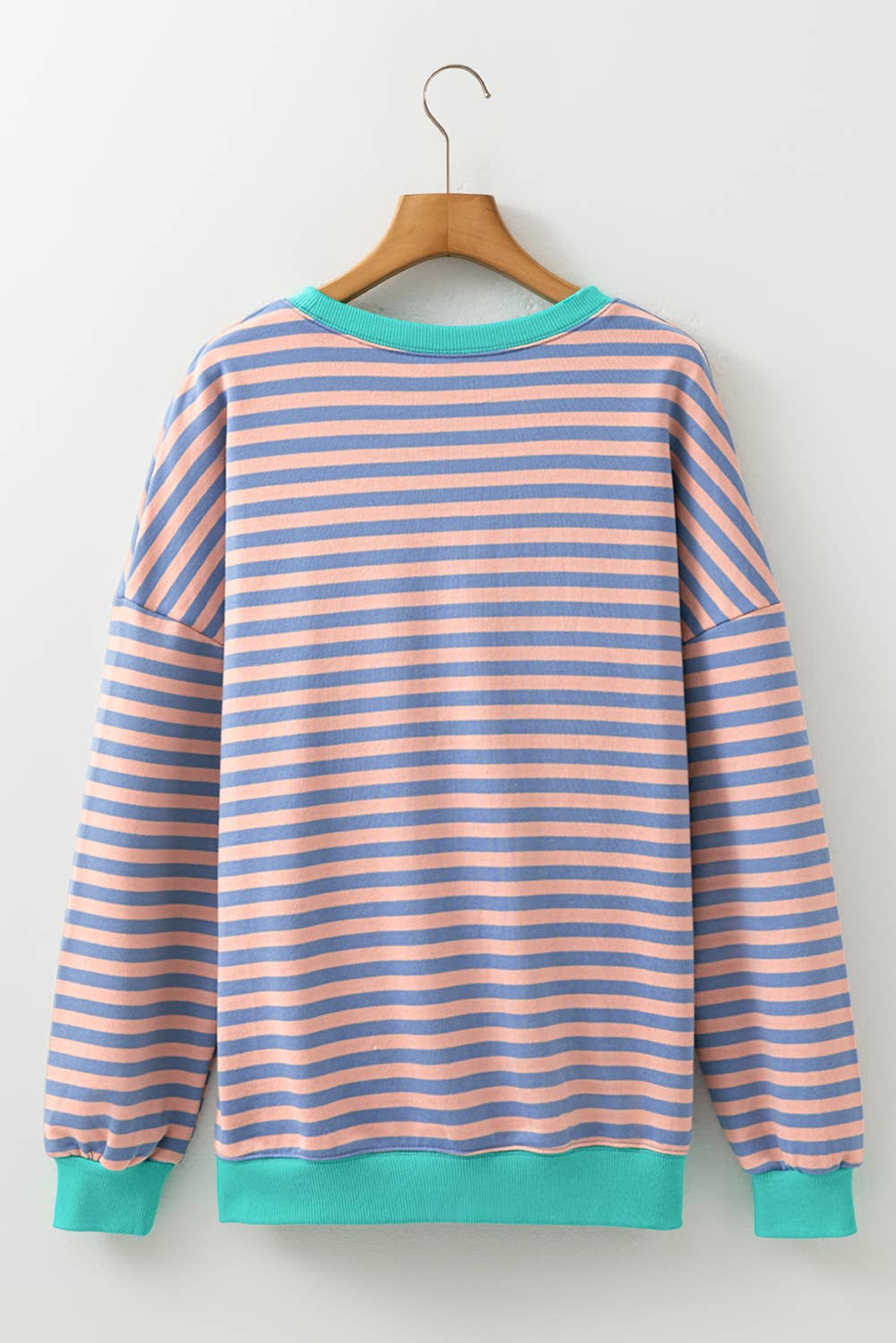 LA Society - Vente Sweat-shirt – femme - Sweat-shirt à rayures contrastées avec point croisé et épaules tombantes9