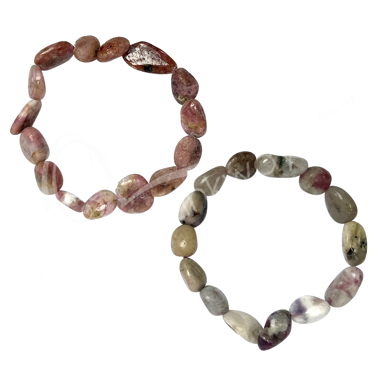 Oceanic Linkways Inc – wholesale Spiritual stone/crystal – (PC)BRACELET - TUMBLED STONES TOURMALINE, MIXED COLORS (10-32