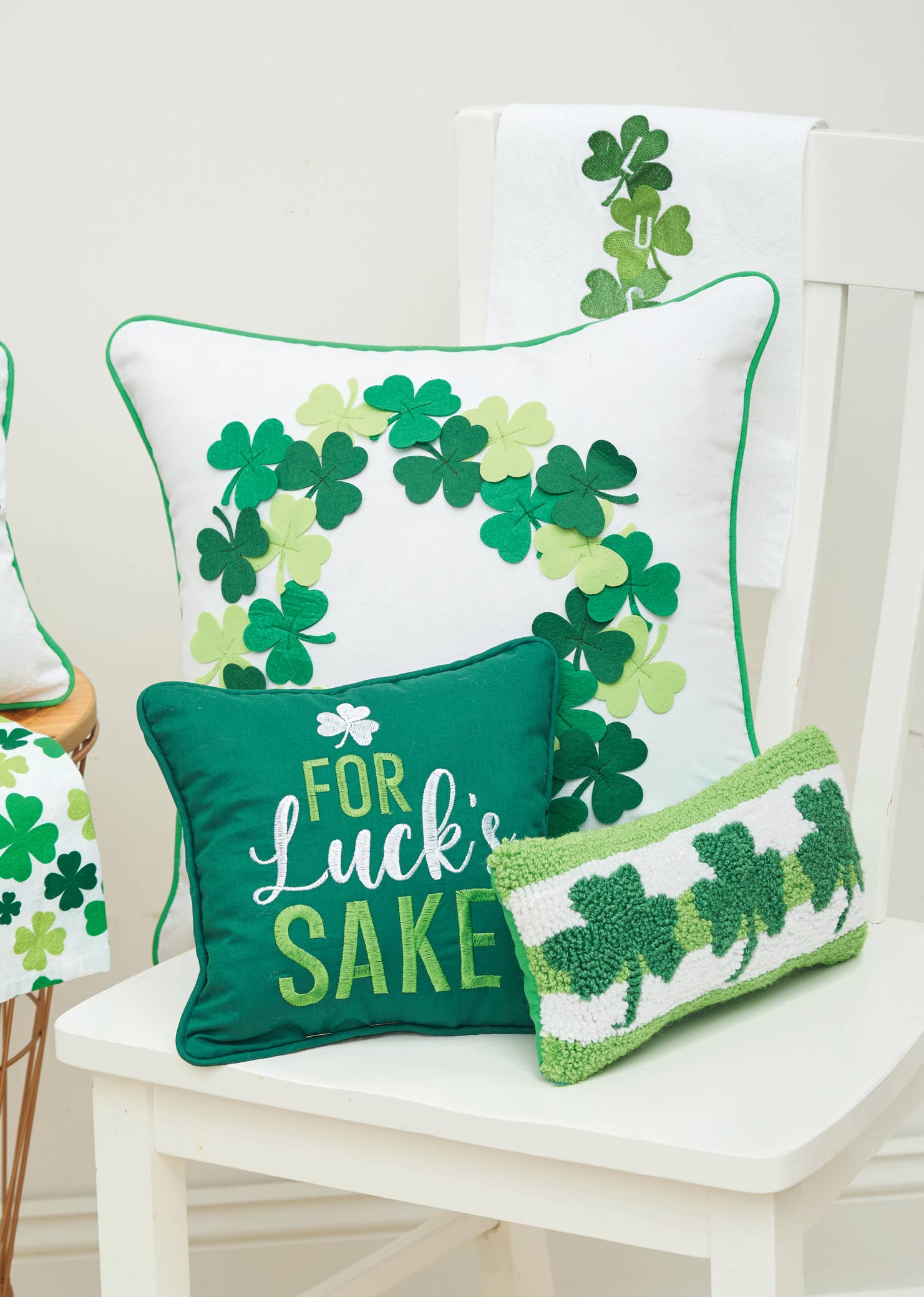 C&F Home - Wholesale Lumbar Pillow - St. Patrick's Day Clover Trio Throw Pillow2