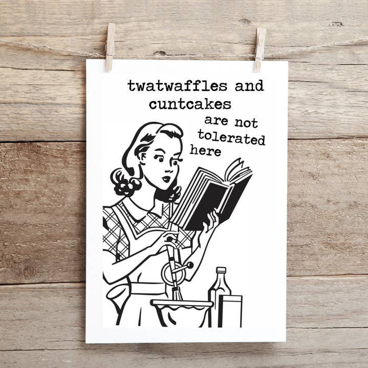 Cleverish Co – Cartão de saudação diária por atacado – Twatwaffles e cuntcakes não são bem-vindos aqui. Cartão engraçado e impróprio