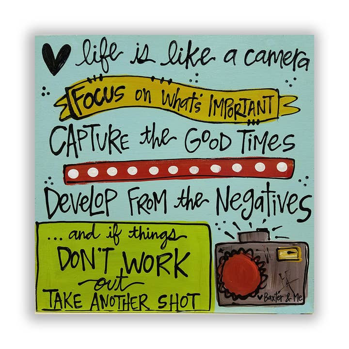 Life Like A Camera - Wrapped Canvas for wholesale by Baxter & Me