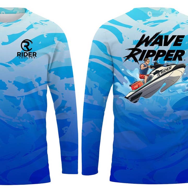 Long Sleeve Rider Coolers Wave Ripper Sublimation Shirt for wholesale by Rider Coolers, LLC
