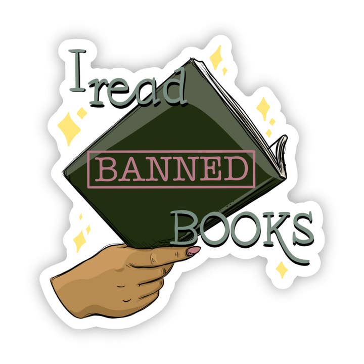 I Read Banned Books Sticker for wholesale by Big Moods