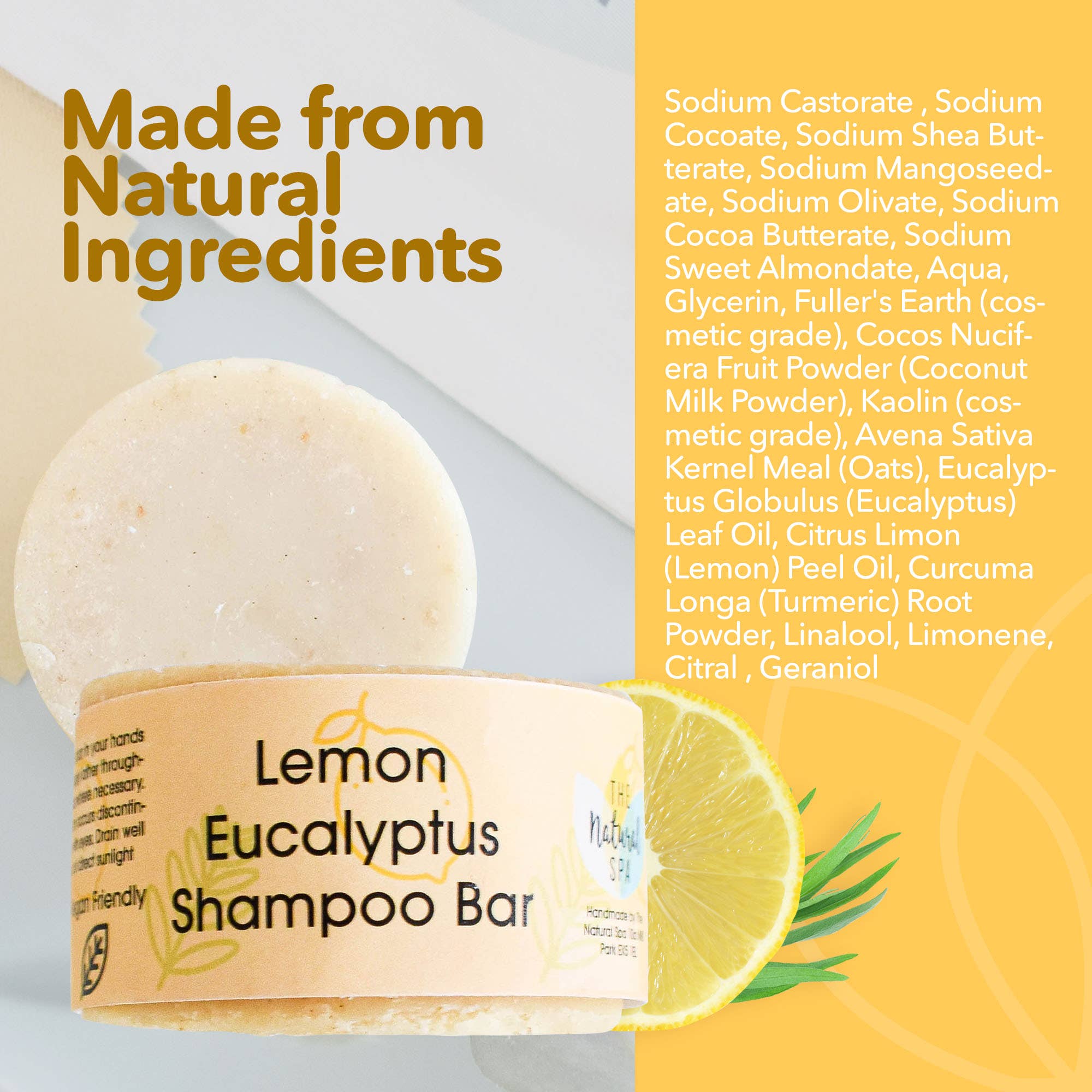 The Natural Spa Cosmetics - Wholesale Shampoo Puck/Solid Shampoo - Eucalyptus Lemon Shampoo Bar6