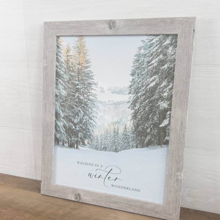 Summer Snow Art - Wholesale Christmas Wall Art - Walking In A Winter Wonderland Vertical Christmas Art Sign