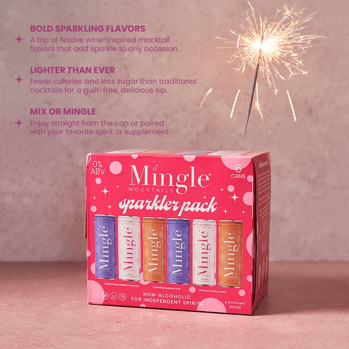 Mingle Mocktails - Wholesale Non-Alcoholic Aperitif/Mocktail - Mingle Non-Alcoholic Mocktails Sparkler Pack 24 Can Variety