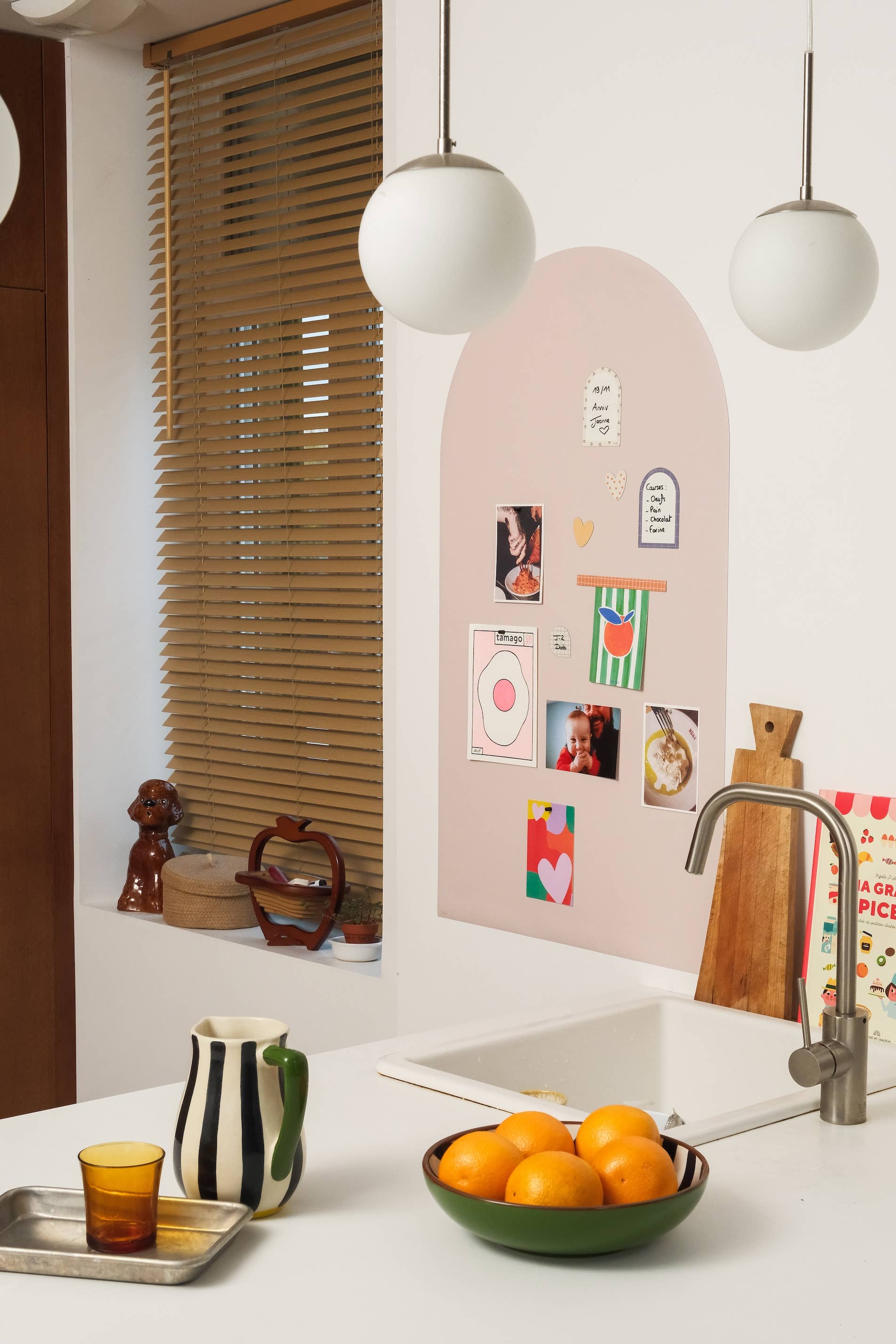 Ferflex - Vente Tableaux magnétiques - Tableau magnétique Arche Beige Rosé – 100,5x58,5cm0