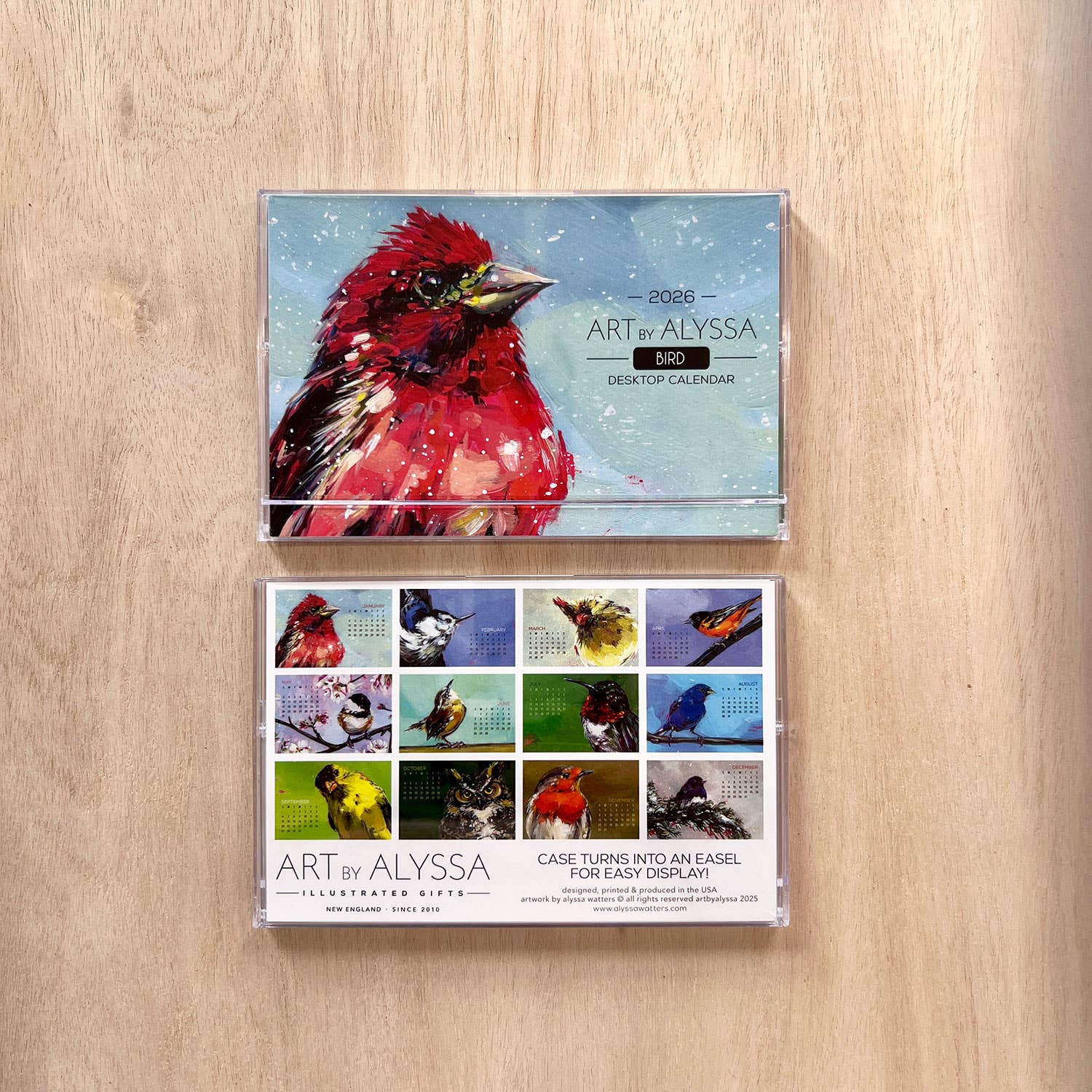 Art by Alyssa – wholesale Calendar – Bird Desktop Calendar 20261