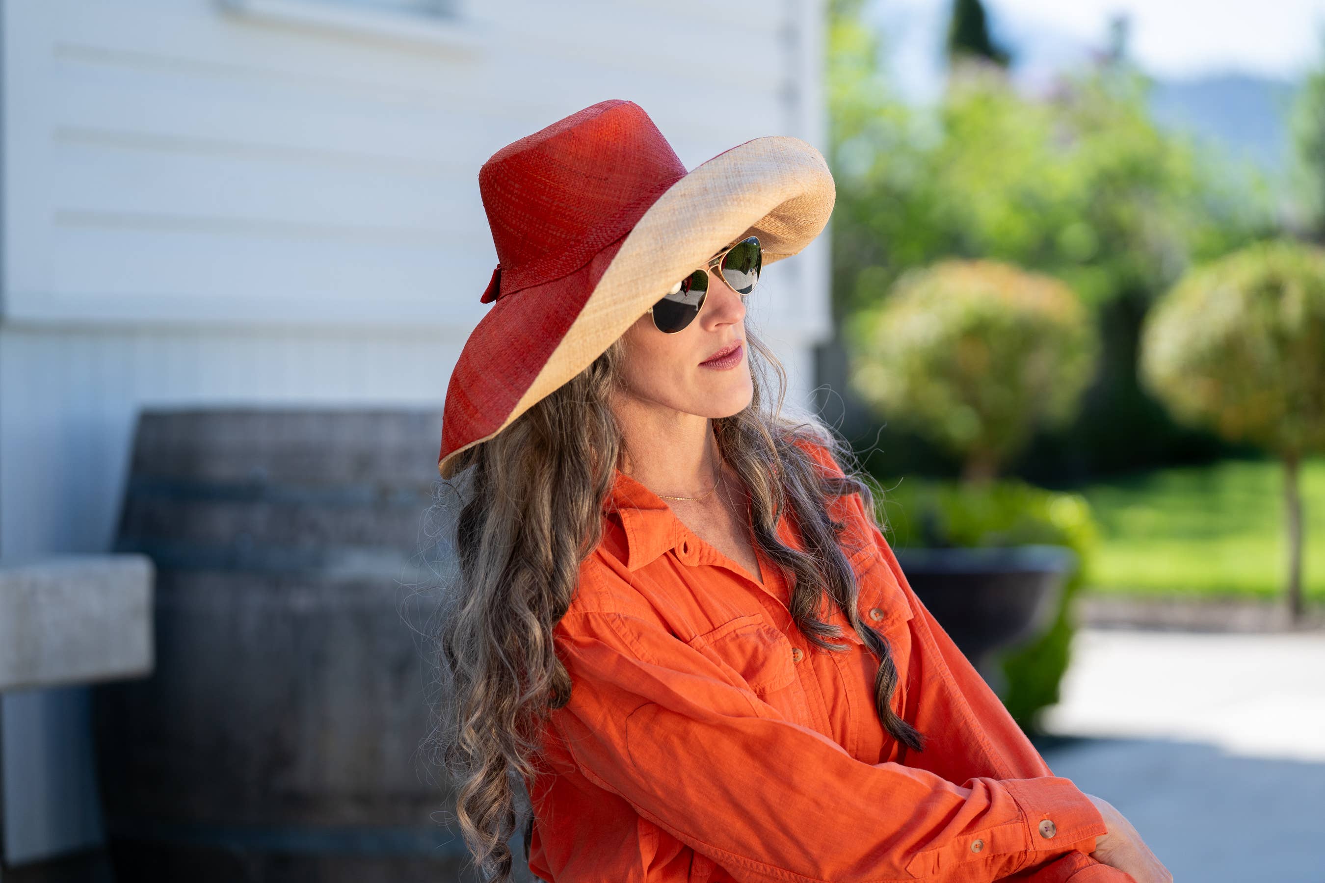 Shebobo – wholesale Straw hat – women's – Monica 5" & 7" Wide Brim Two Tone Packable Straw Sun Hats10