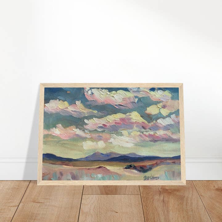 'Rio Chama' Zuidwestelijk Landschap I 12x16 inch Houten Ingelijste Kunstdruk I Origineel Kunstwerk door Amerikaanse Kunstenares Barbara Cleary I F71 voor wholesale door Barbara Cleary Designs