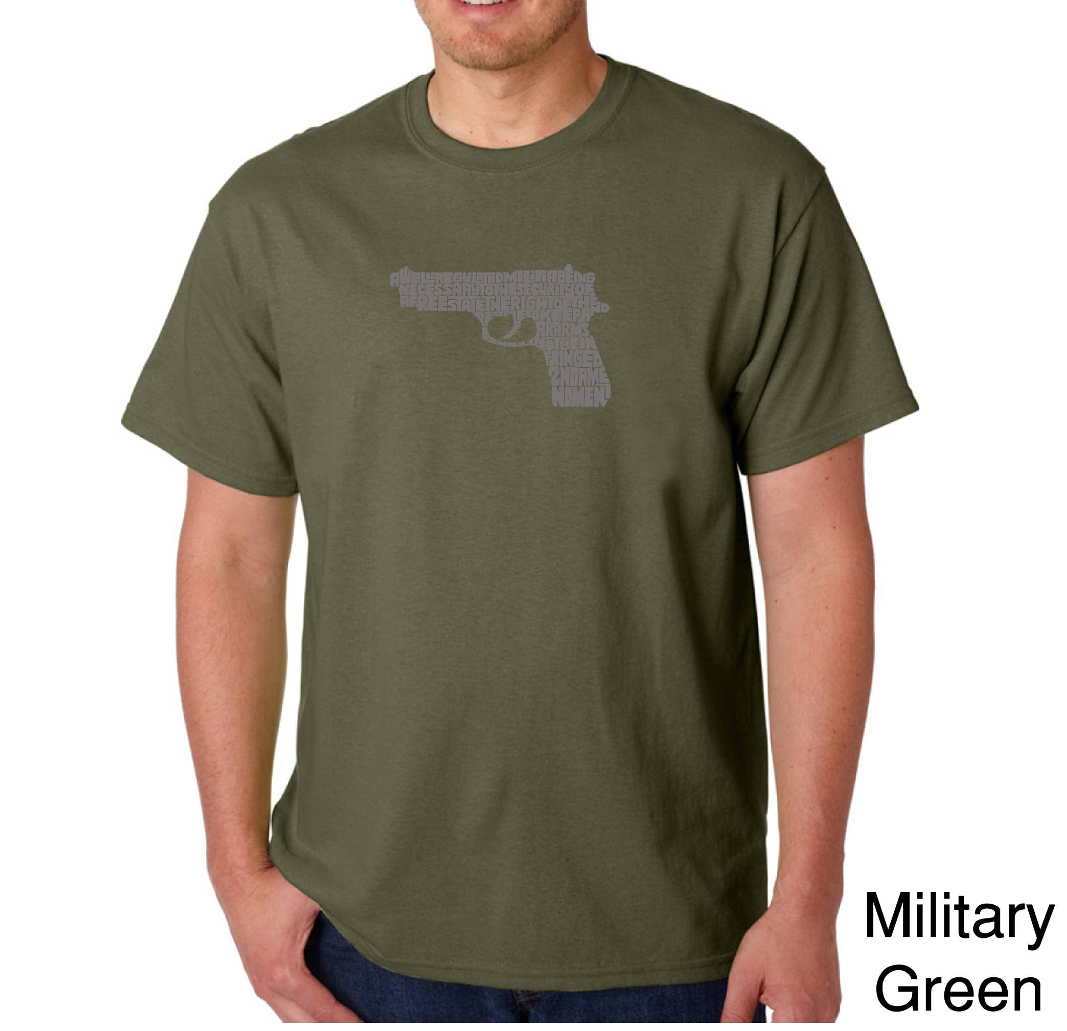 LA Pop Art - Wholesale Screen Printed T-Shirt - Men's - LA Pop Art Men's Word Art T-shirt - RIGHT TO BEAR ARMS4