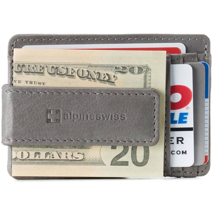Mens RFID Safe Magnetic Money Clip Wallet Slim Front Pocket for wholesale by Alpine Swiss