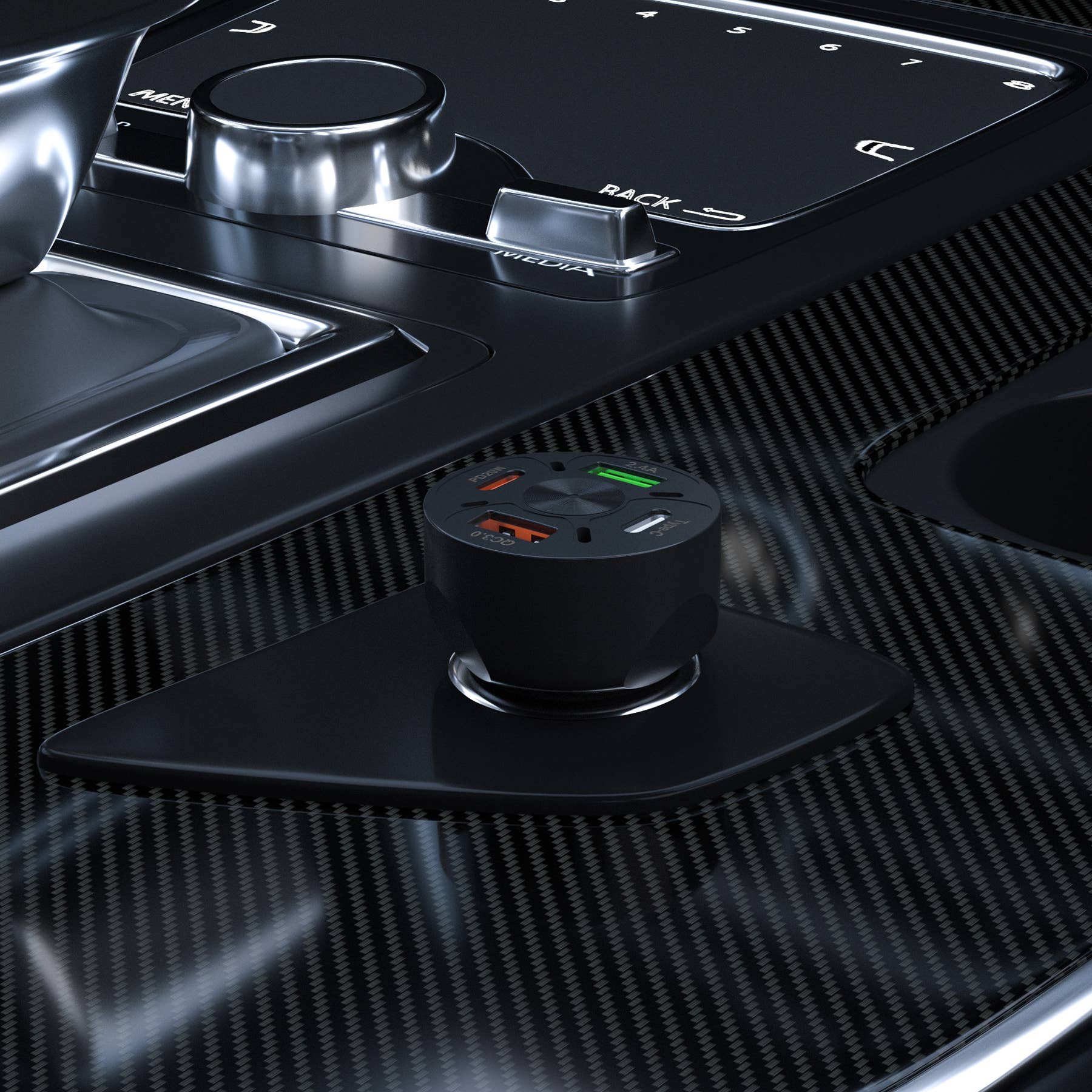 LAX Gadgets - Wholesale Portable Charger - LAX USBPD 4 Port Car Fast Charger with Retail Pack9